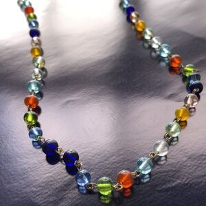 Vintage Handmade Multicolor Beaded Necklace